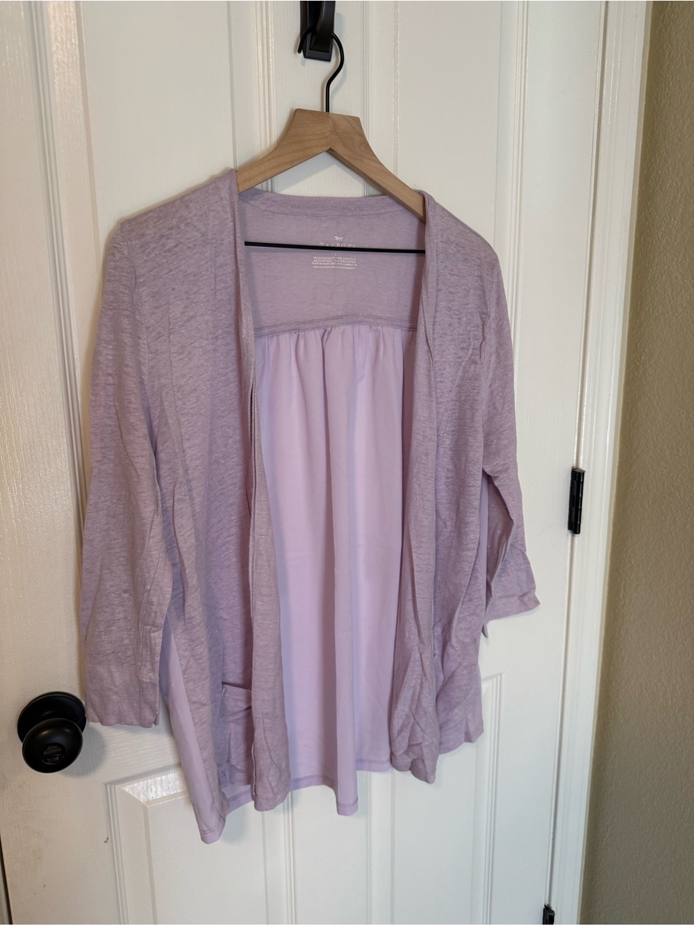 TALBOTS Light Lavender Open Front Cardigan